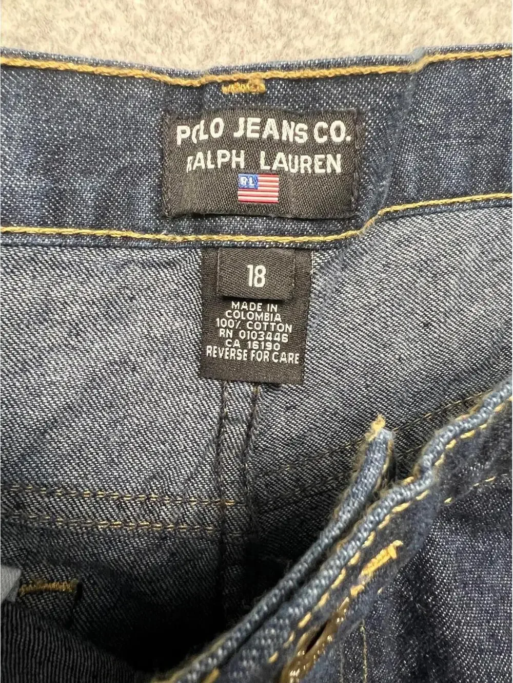 y2k 90s Polo Ralph Lauren Jeans Boys 18 Blue Straight Leg Cotton Classic Med Was